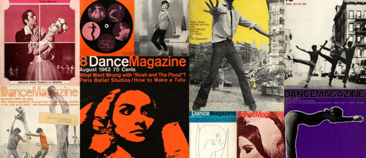 A collage of Dance Magazine covers from the 1960s