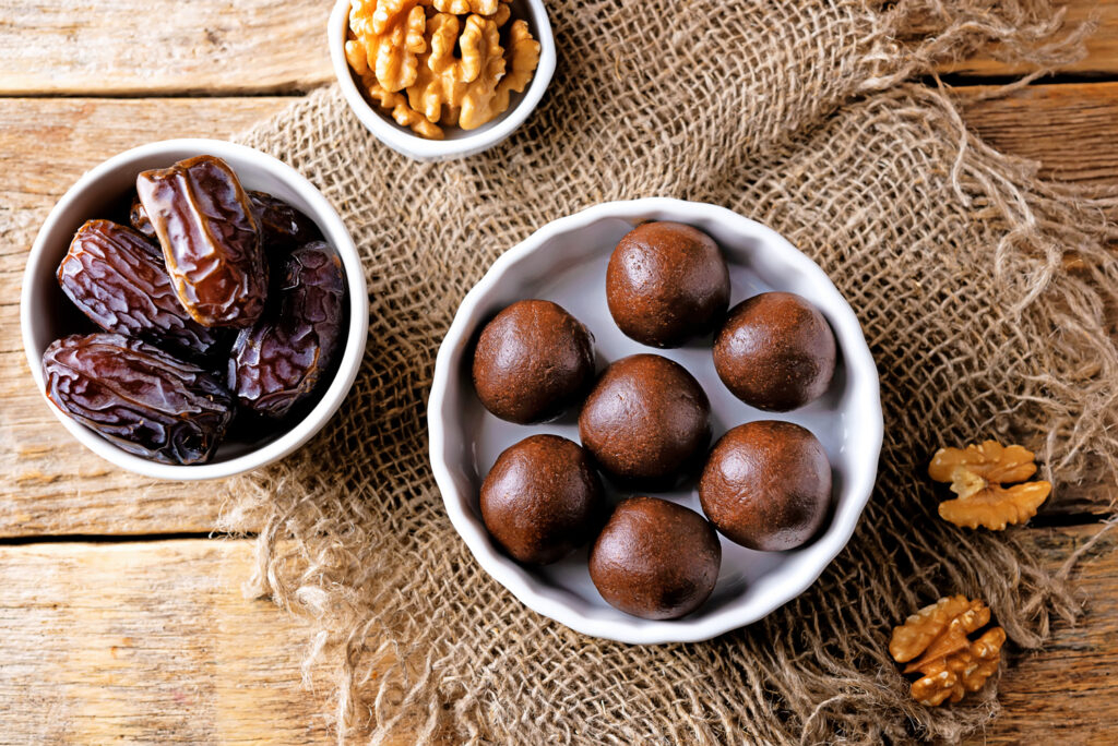 brownie balls on a plate 